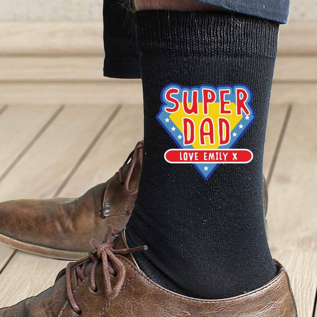 Personalised Super Dad Mens Socks