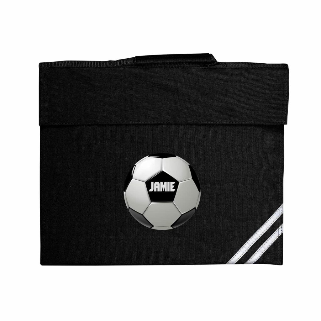 Personalised Football Black Book Bag