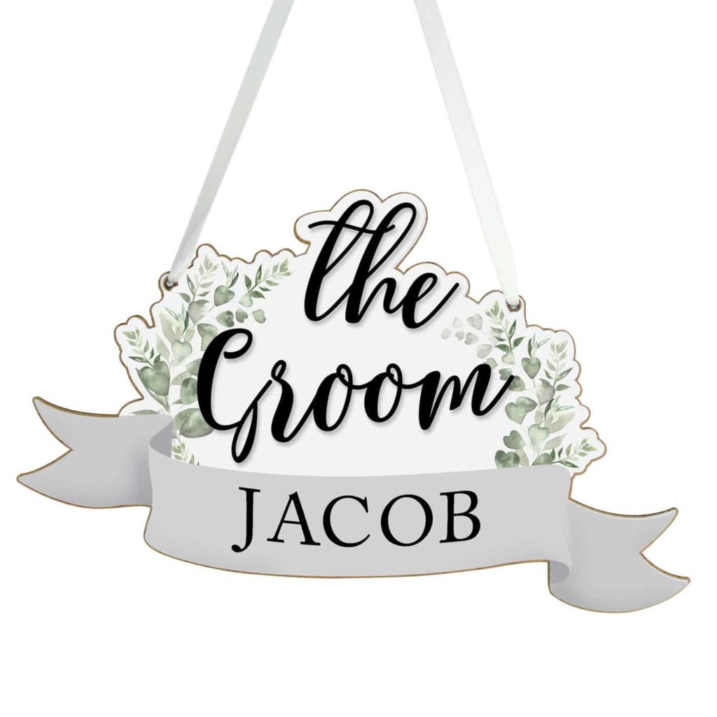 Personalised The Groom Wooden Hanging Decoration