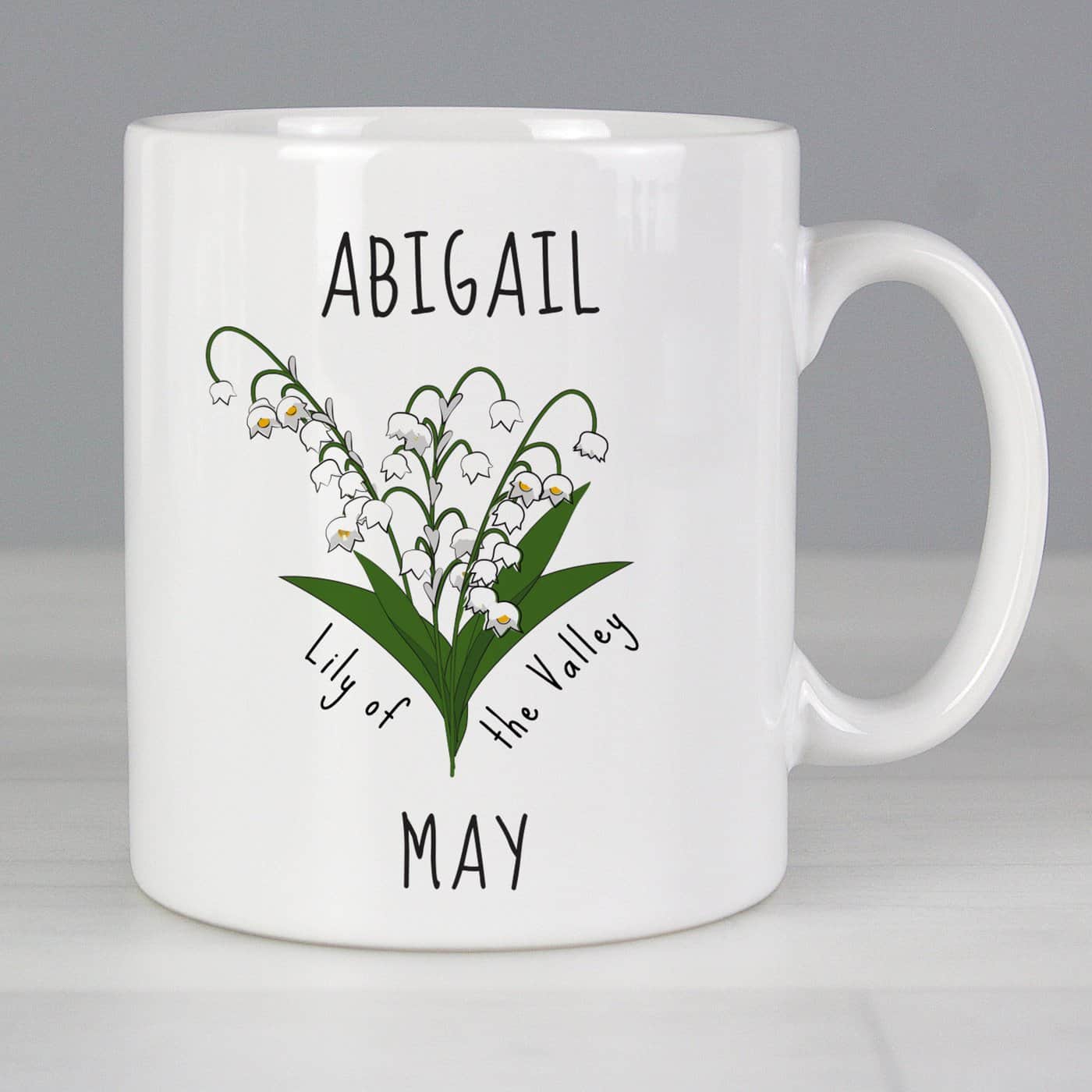 Personalised May Birth Flower - Lily Of The Valley Mug