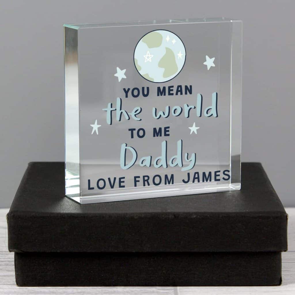 Personalised You Mean The World To Me Large Crystal Token