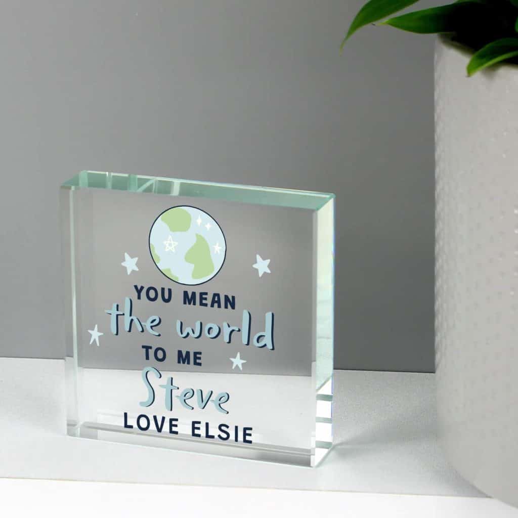 Personalised You Mean The World To Me Large Crystal Token
