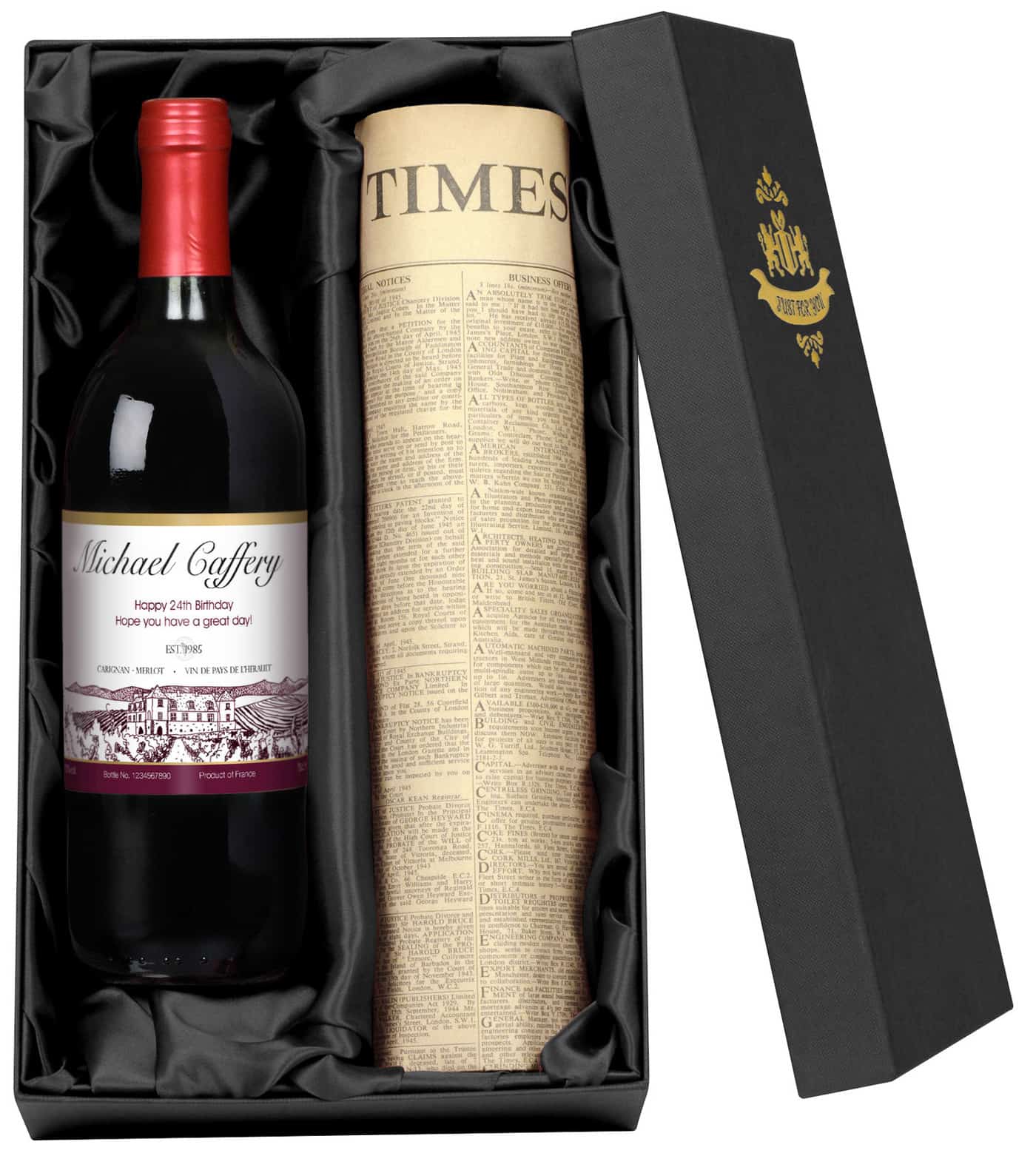 Personalised Red Wine & Newspaper Personalised Red Wine & Newspaper - Image 4