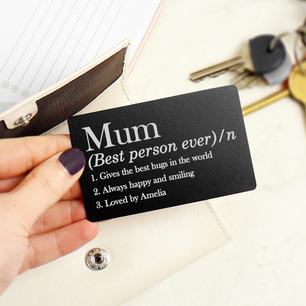Personalised Definition Black Wallet Card