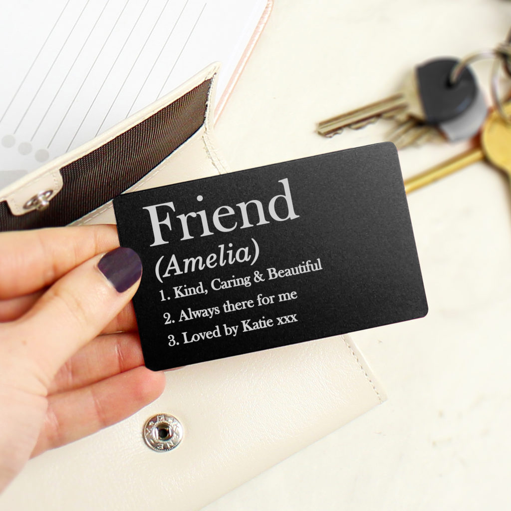 Personalised Definition Black Wallet Card