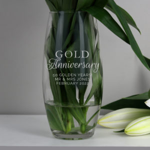 Personalised 'Gold Anniversary' Bullet Vase
