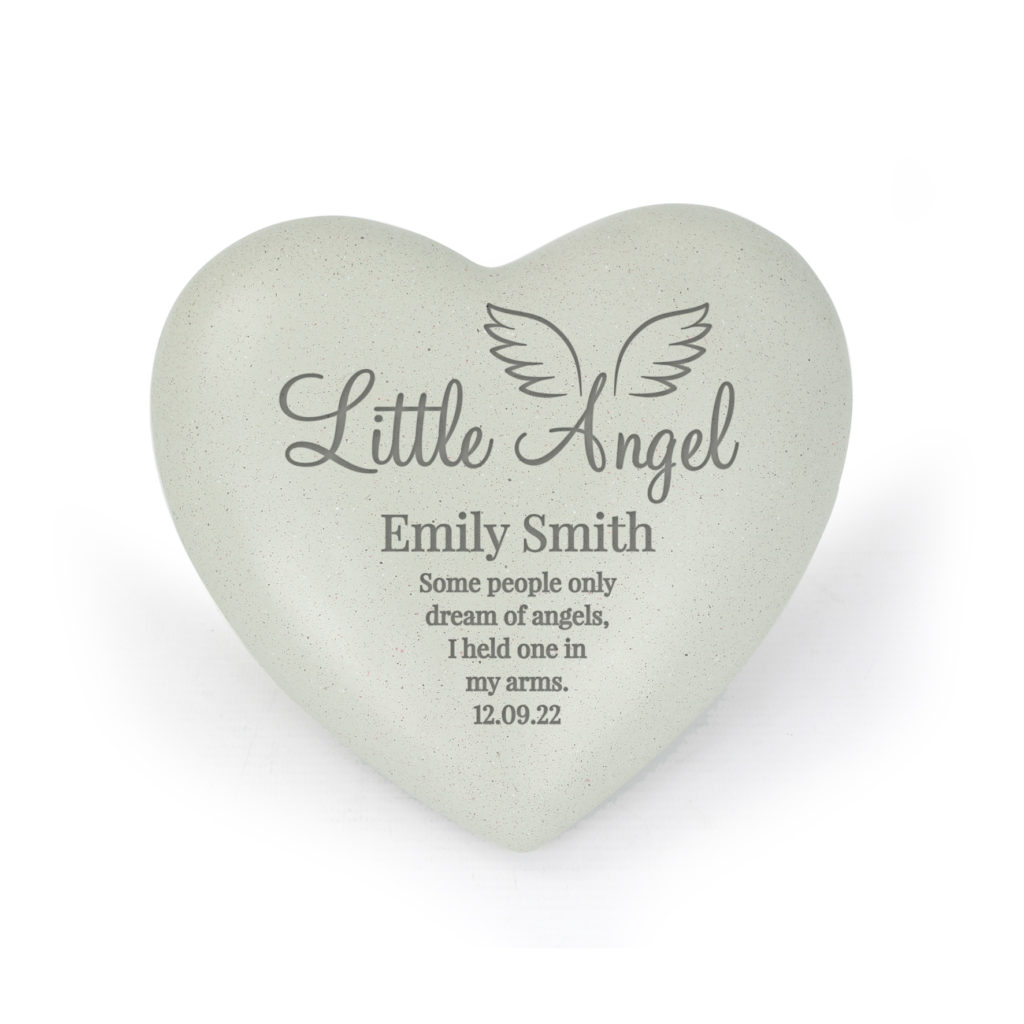 Personalised Little Angel Heart Memorial