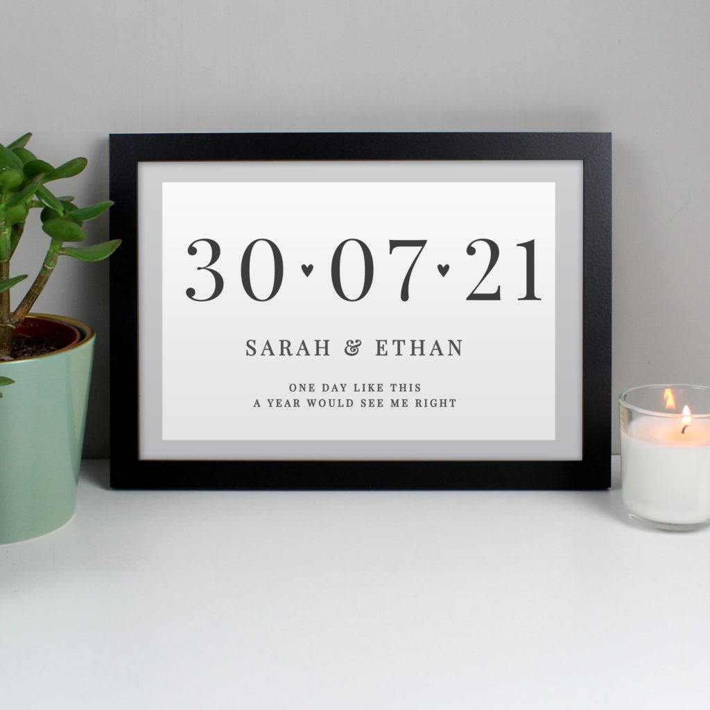 Personalised Free Text Landscape A4 Black Framed Print