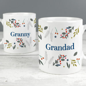 Personalised Festive Christmas Mug Set