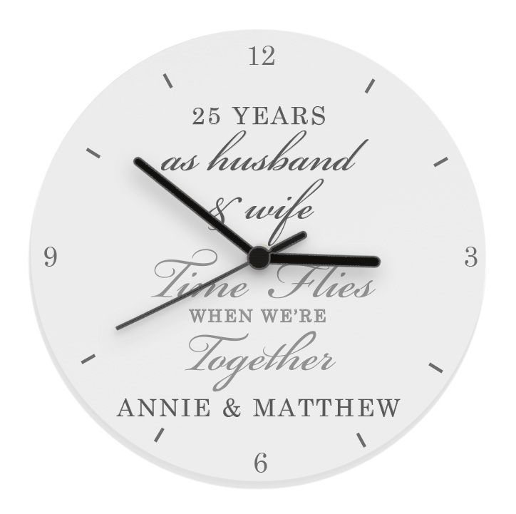 Personalised Anniversary Wooden Clock