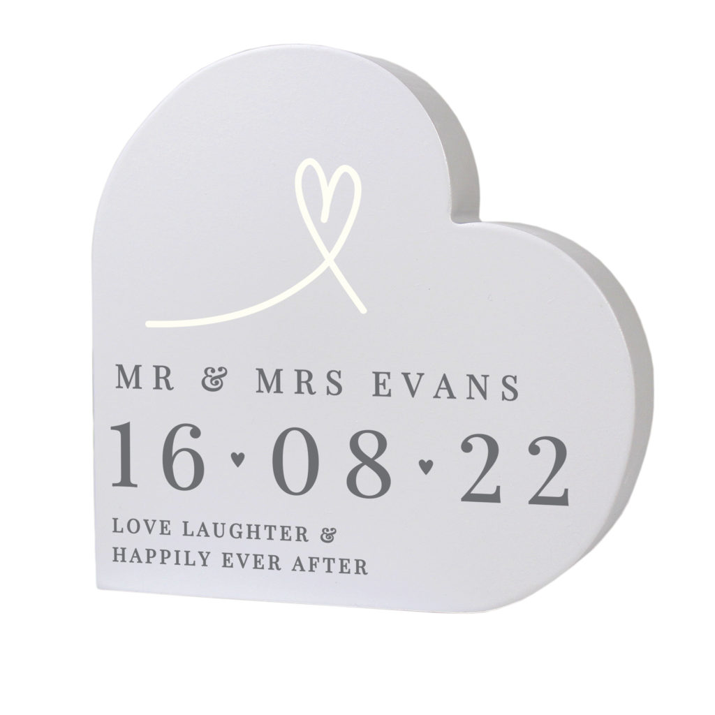 Personalised Free Text Free Standing Heart Ornament