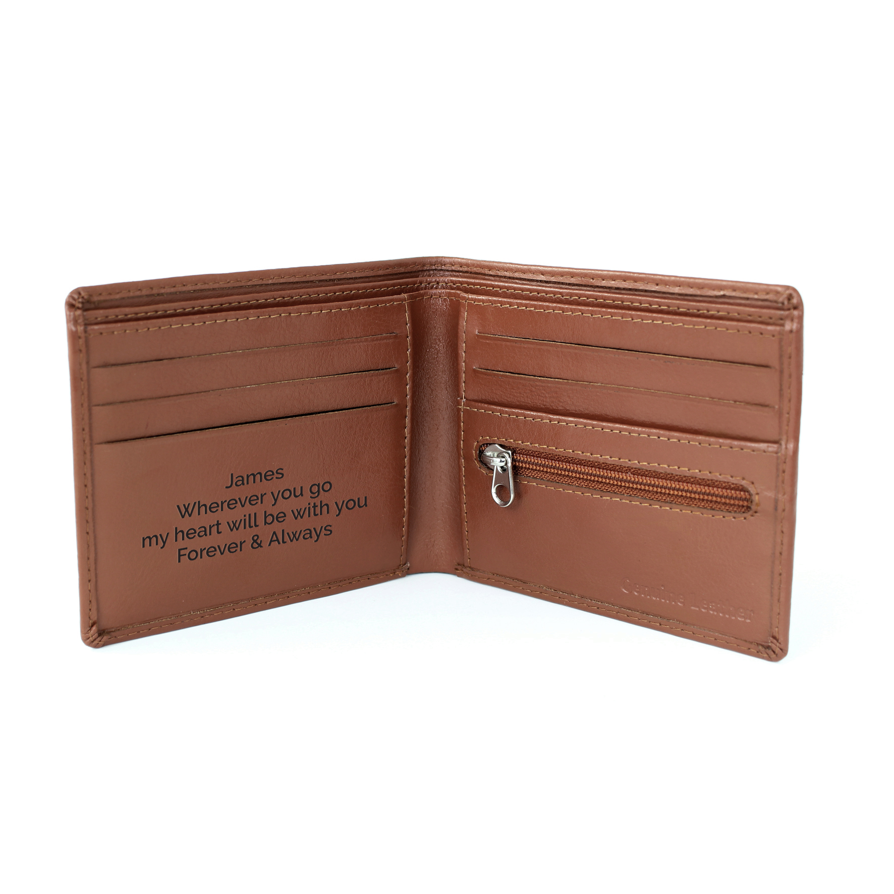 Personalised Free Text Tan Leather Wallet Personalised Free Text Tan Leather Wallet
