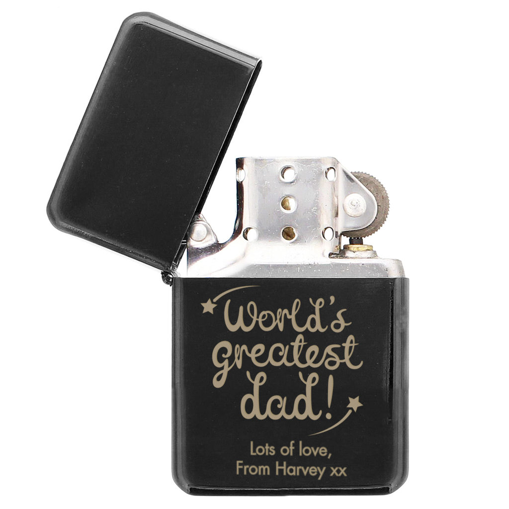 Personalised 'World's Greatest Dad' Black Lighter