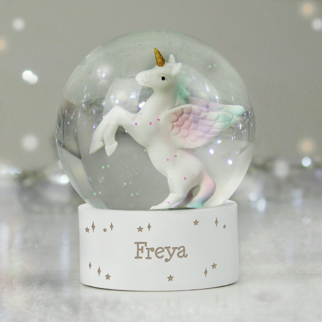 Unicorn Name Snow Globe